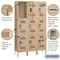 Salsbury Industries Wardrobe Locker, 45" W, 15" D, 78" H, (3) Wide, (9) Openings, Tan 83365TN-U - alternate 2
